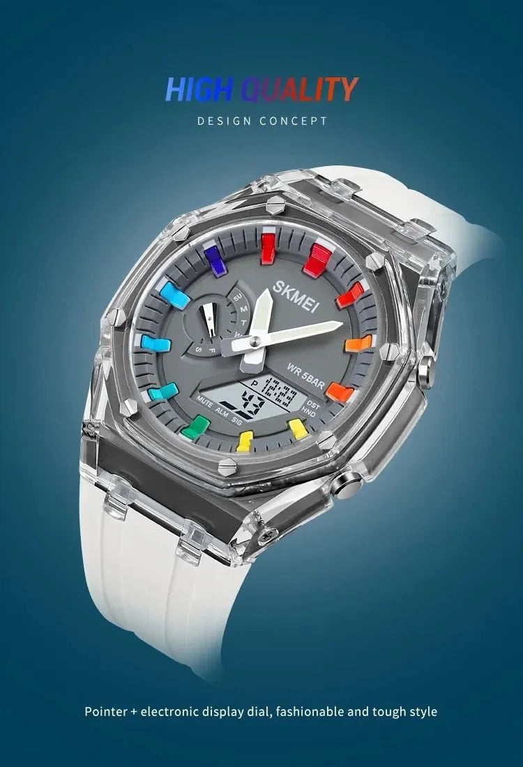 Skmei - 2100 - World Time 50m Waterproof - White/Grey image 8