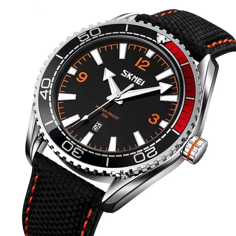 Skmei - 9291 - Fashion Business Genuine Strap Waterproof - Orange image 5