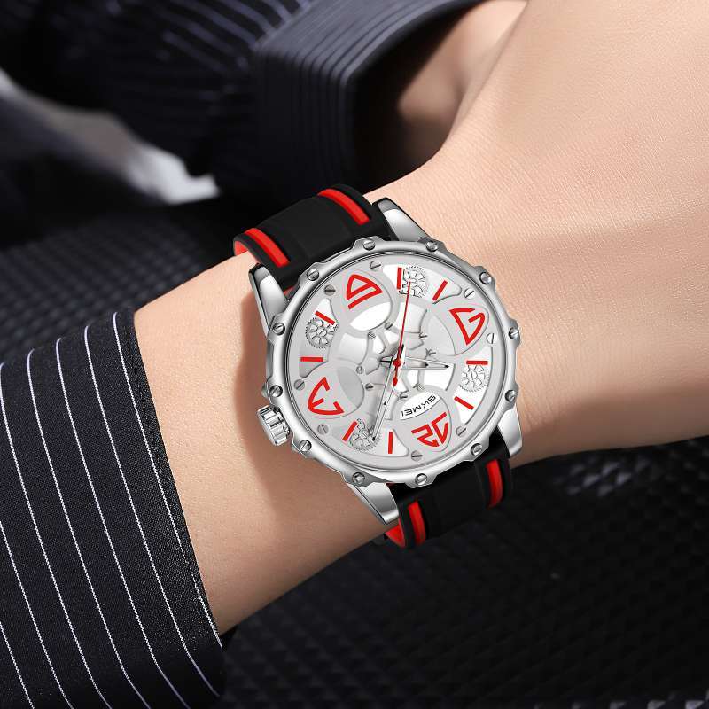 SKMEI 9342 Racing Analog Quartz Sports Watch - Red image 2