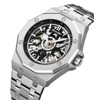 SKMEI - M036 - Automatic Movement Skeleton Dial - silver-steel image 1