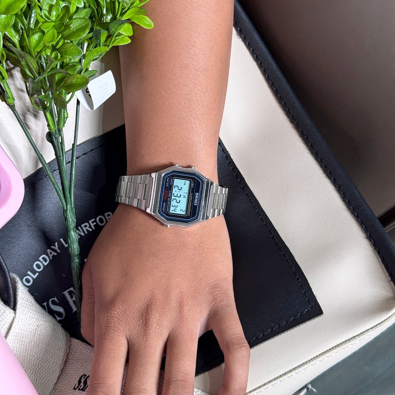 Skmei - 1123 - Digital Stainless Steel Watch - Silver image 2