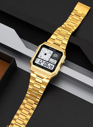 Skmei - 2353 - Digital World Electronic Watch - Gold image 1