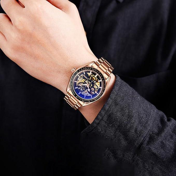 SKMEI - 9194 - Automatic Skeleton Machine - rose gold image 4
