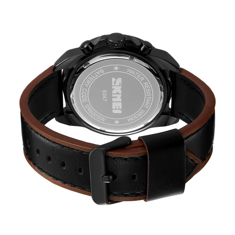 SKMEI - 9347 - Chronograph High Quality Luxury Watch - Black/Black image 3