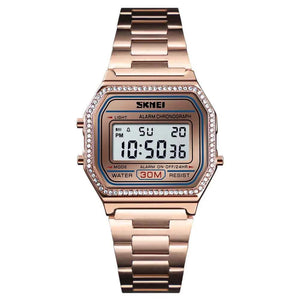 SKMEI 1474 Women Digital Stainless Steel Elegant Watch - RoseGold