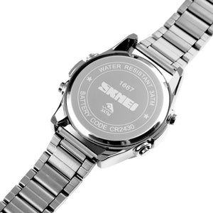 SKMEI - 1667 - Qibla Azan Time Reminder Prayer Watch - silver/black image 2