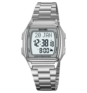 SKMEI - 2240 - Qibla Azan Time Reminder Prayer Watch - silver image 1