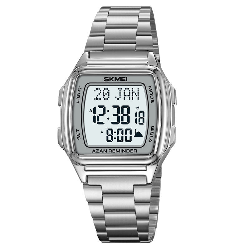 SKMEI - 2240 - Qibla Azan Time Reminder Prayer Watch - silver image 1