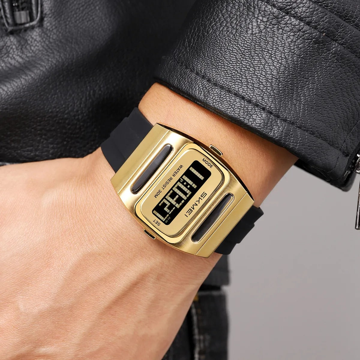 SKMEI 2563 Solar Powered Digital Watch - gold image 6