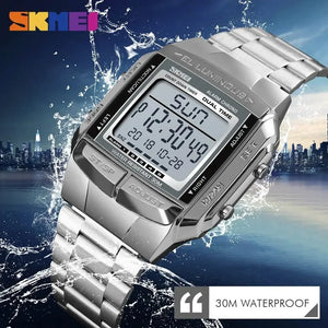 Skmei - 1381 - Digital Stainless Steel Watch - Silver image 2