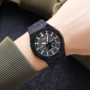 Skmei - 2243 - World time 50 Timezone - Black/Black-Colorful image 3