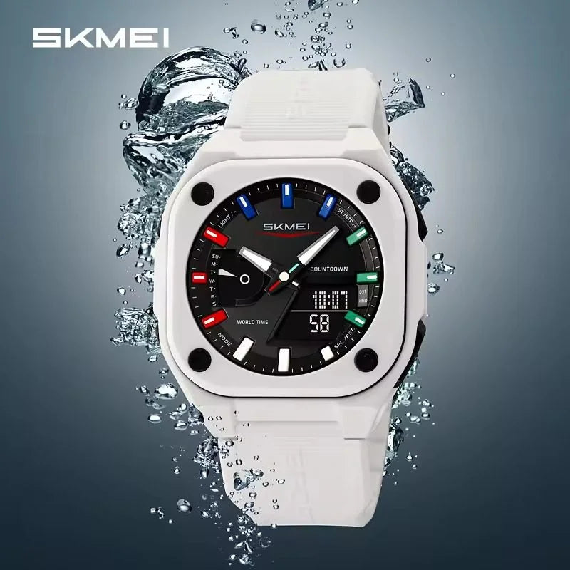 Skmei - 2328 - World Master Dual Display Watch - White image 2