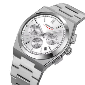 SKMEI - 9371 - Premium Quartz Chronograph Watch - Silver/Silver image 0
