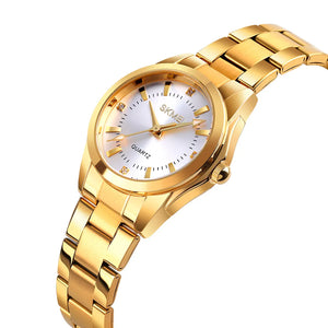 SKMEI 1620 Women Elegant Quartz Watch - Gold