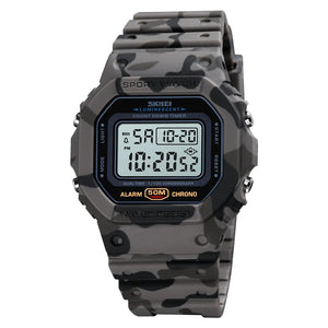 SKMEI 1628 Classic Digital Sports Watch - Grey/Camo