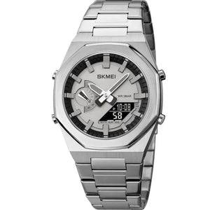 Skmei - 1816 - Dual Display luminous waterproofs 50+ timezone - Silver/Black image 2