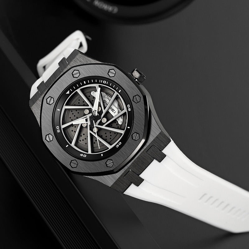 SKMEI - 2359 - Rotating Wheel Sports Edition Watch - white-silical gel image 0