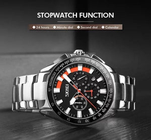 Skmei - 9167 - Stainless Watch Men's Quartz Wristwatch - Orange image 2