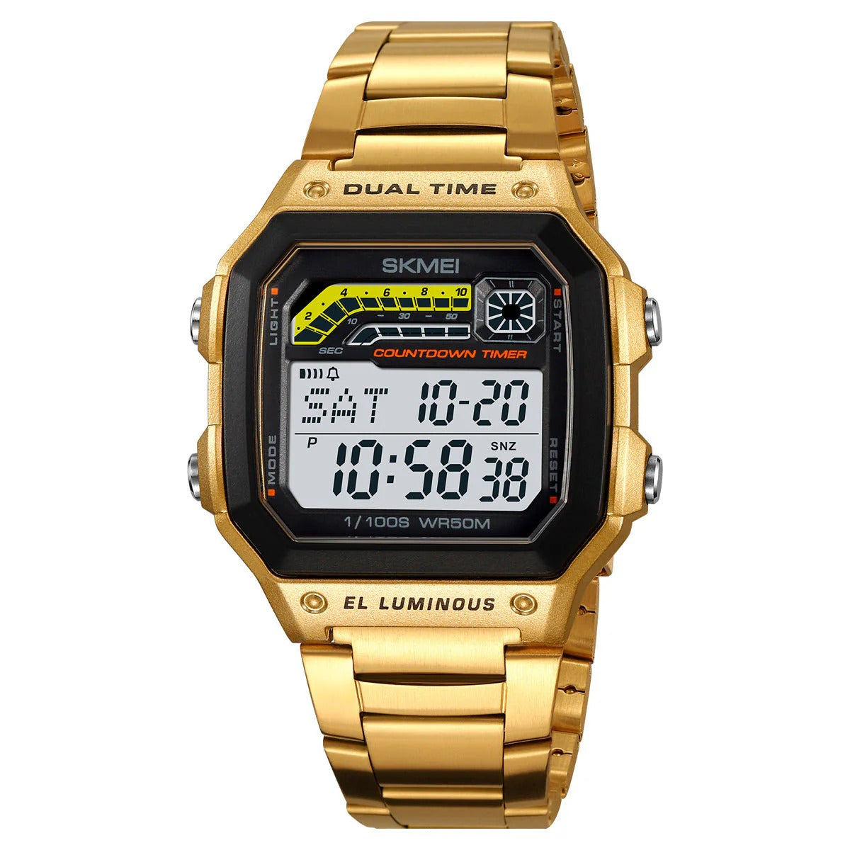Skmei – 2307 – Digital Sports Watch – Gold/Steel image 3