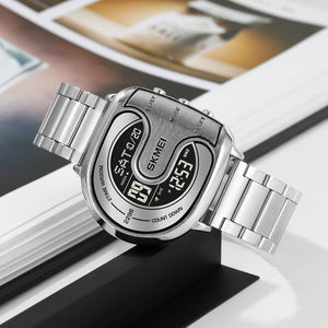 SKMEI 2298 Digital Chronograph Sports Wristwatch - silver/black image 2