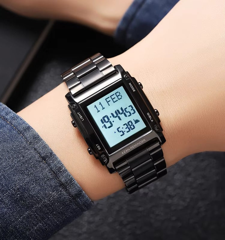 SKMEI - 2277 - Qibla Azan Time Reminder Prayer Watch - black image 1