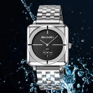 Skmei - 2413 - Minimal Elegant Square Design - Silver/Black image 3