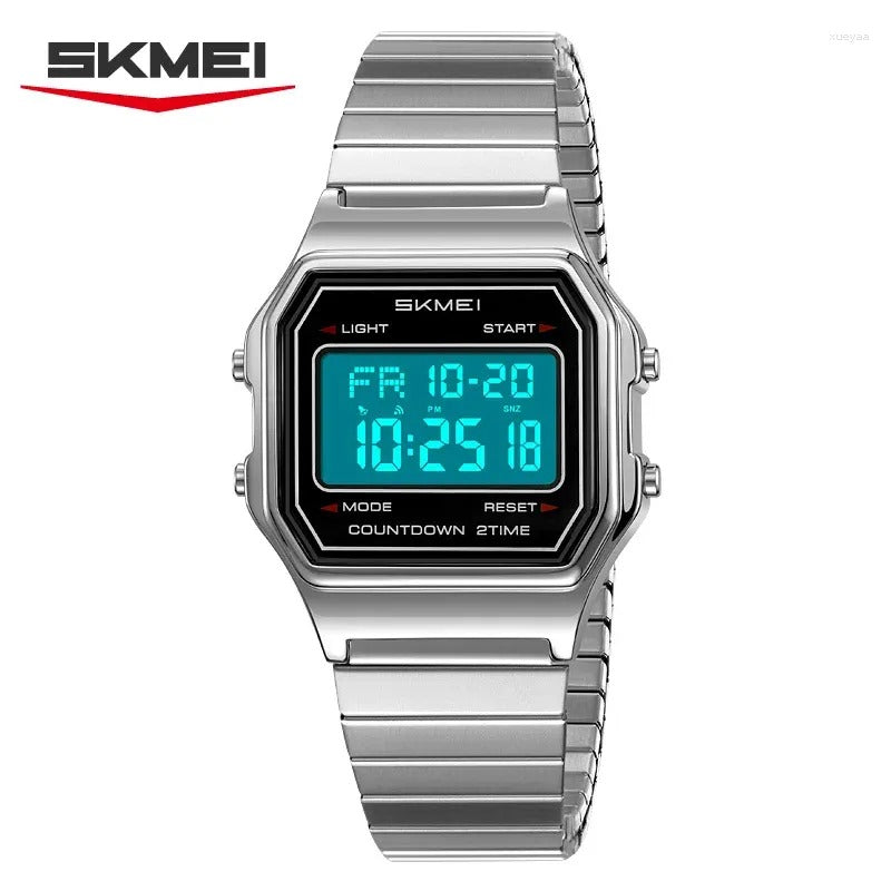 Skmei – 2465 – Digital Spring Strap Watch – Silver/SpringStrap image 4