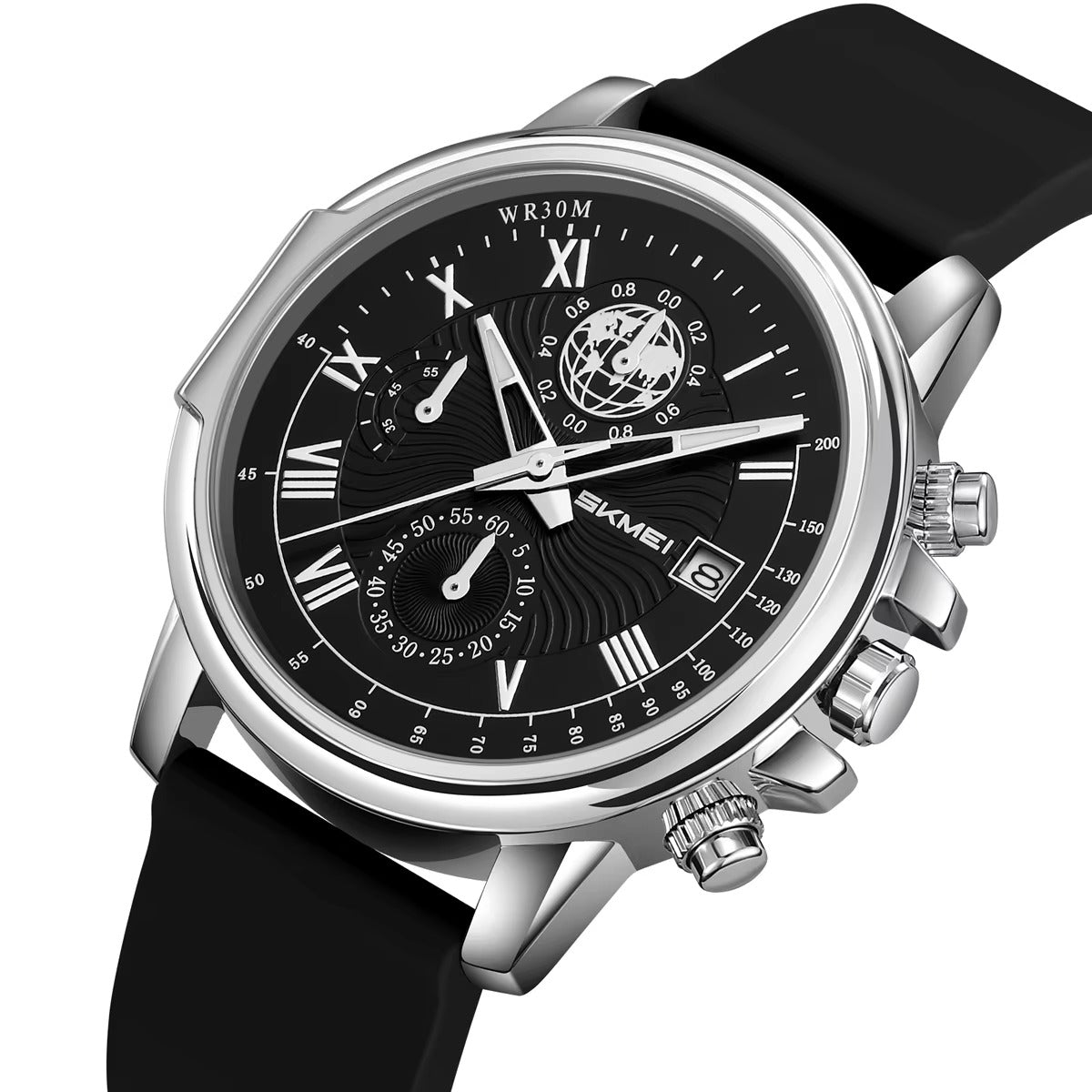 SKMEI - 2468 - Luxury Analog Quartz Chronograph Watch - silver/black image 0