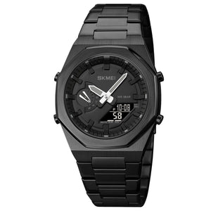 SKMEI 1816 Dual Display luminous waterproofs 50+ timezone - Black/Black-Black