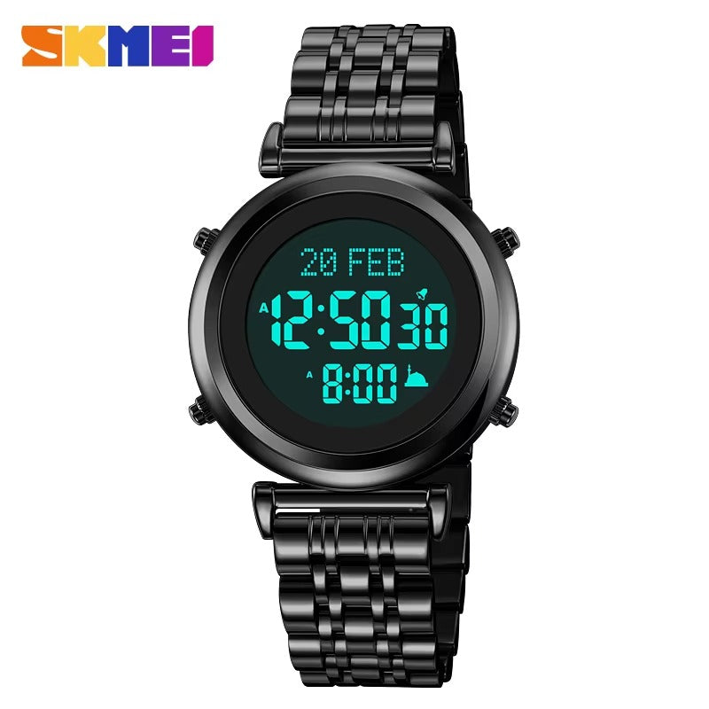 SKMEI - 2139 - Qibla Azan Time Reminder Prayer Watch - black-black image 2