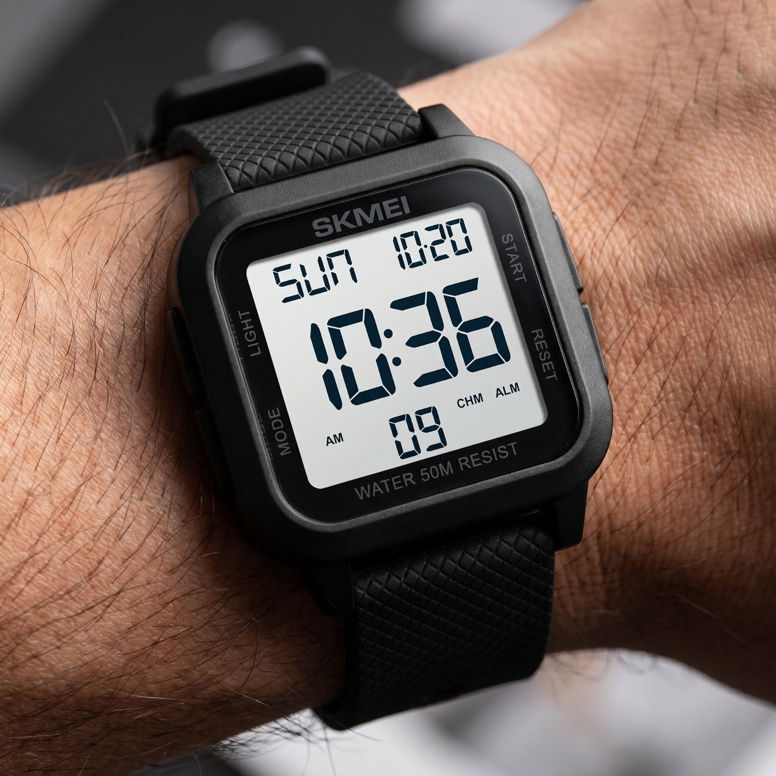SKMEI 1894 Classic Digital Square Watch - Black/white