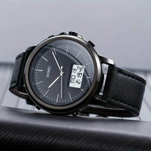 Skmei - 1652 (Strap) - Multifunctional Waterproof - Black/White-Leather image 0