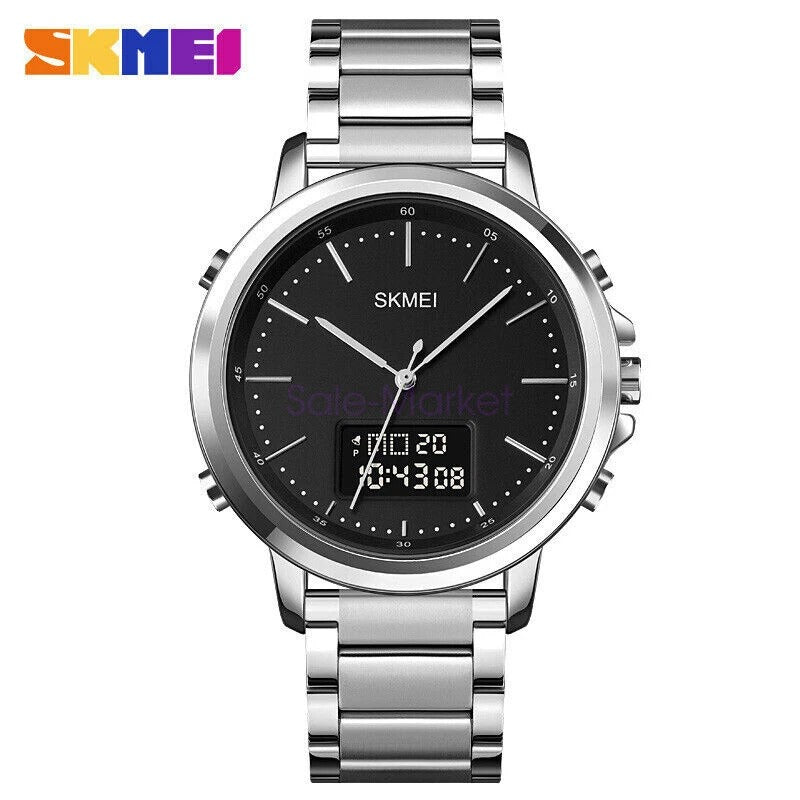 Skmei - 1652 (Chain) - Multifunctional Waterproof - Silver/Black-Steel image 2