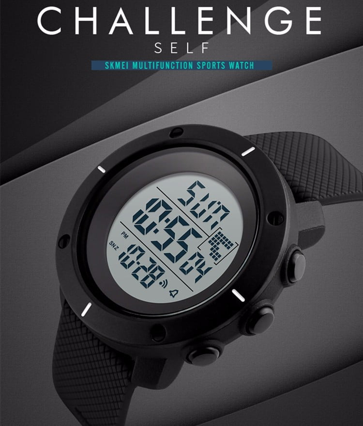 SKMEI - 1213 - Digital Multifunction Outdoor Sport Watch - black big size image 2