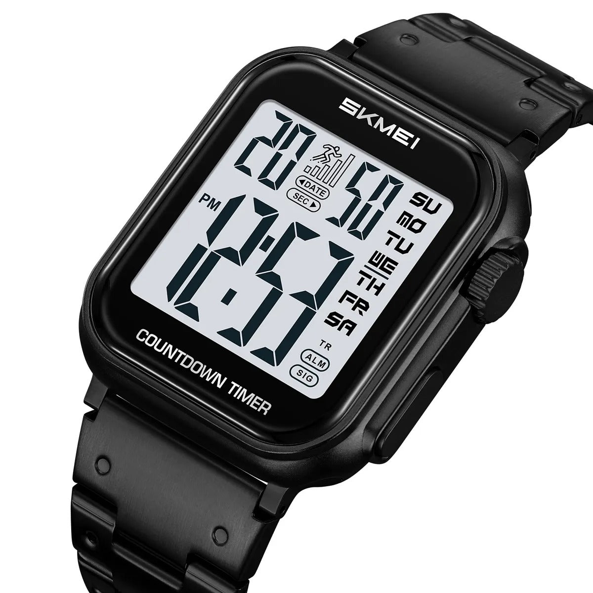 SKMEI 2447 Square Digital Countdown Timer Watch - black/white image 0