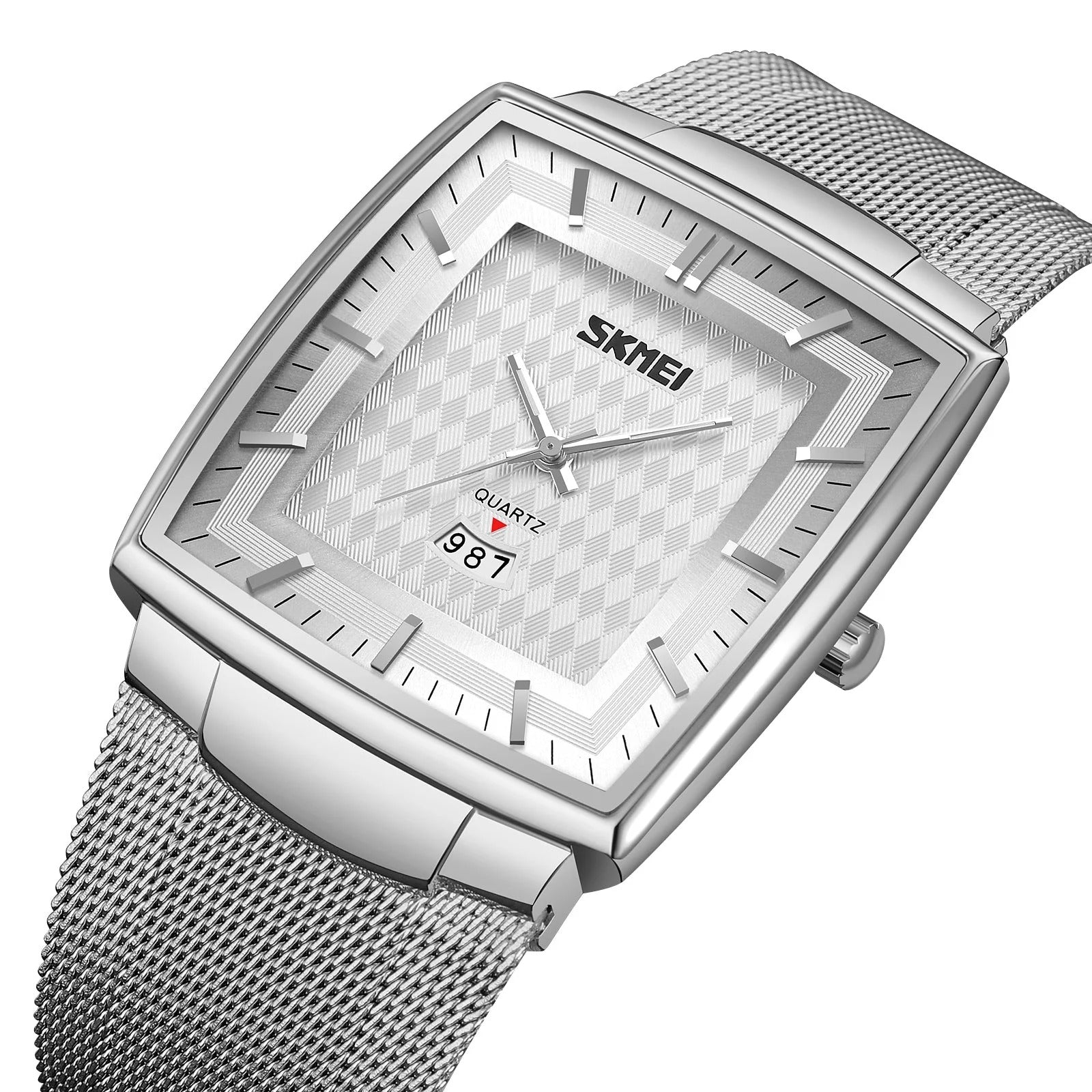 SKMEI - 9311 - Elegant Square Quartz Mesh Edition Watch - silver/silver image 1