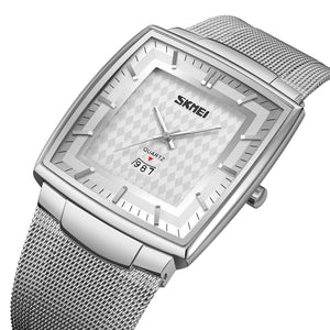 SKMEI - 9311 - Elegant Square Quartz Mesh Edition Watch - silver/silver image 1
