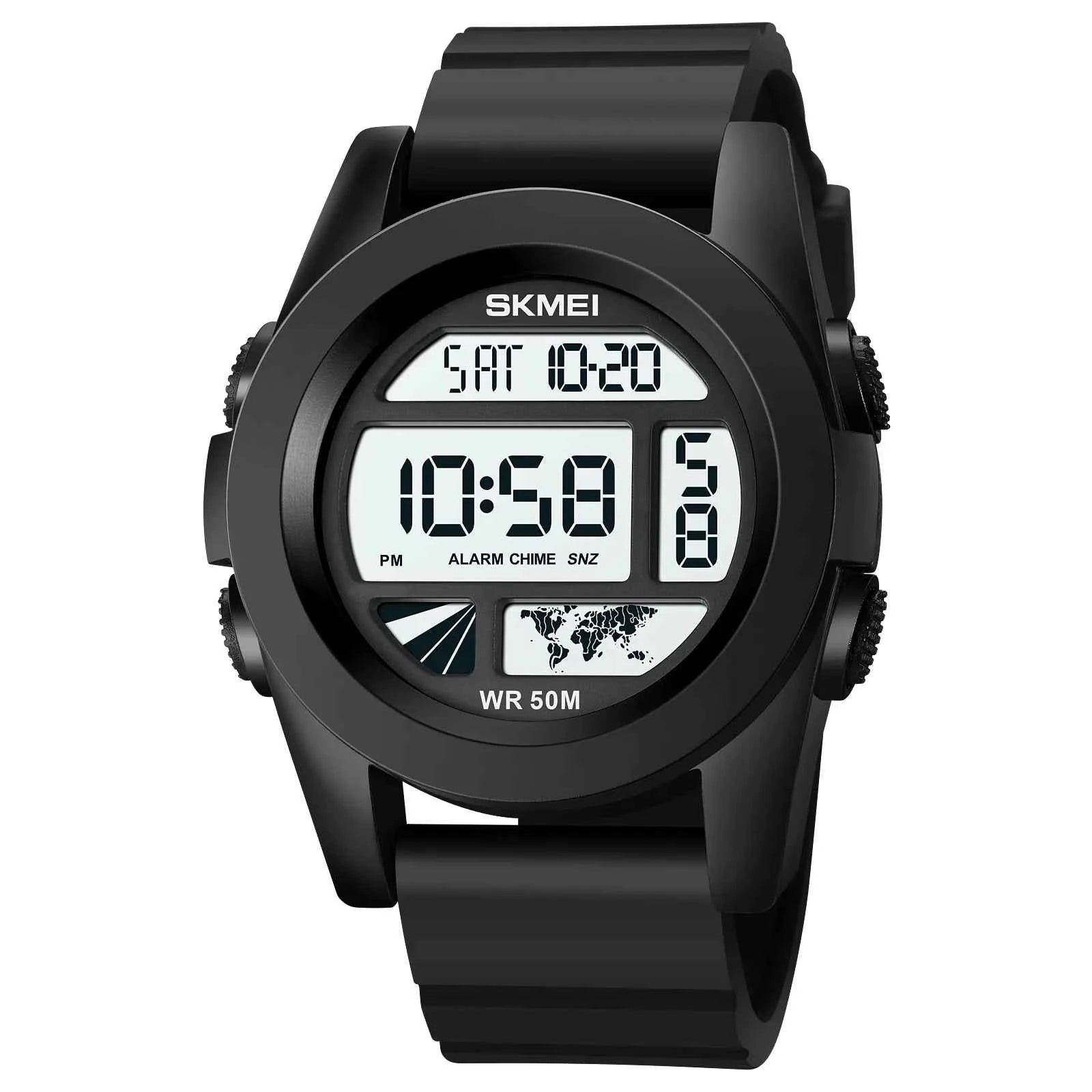 SKMEI 1906 Bold Digital Sports Watch - Black/White