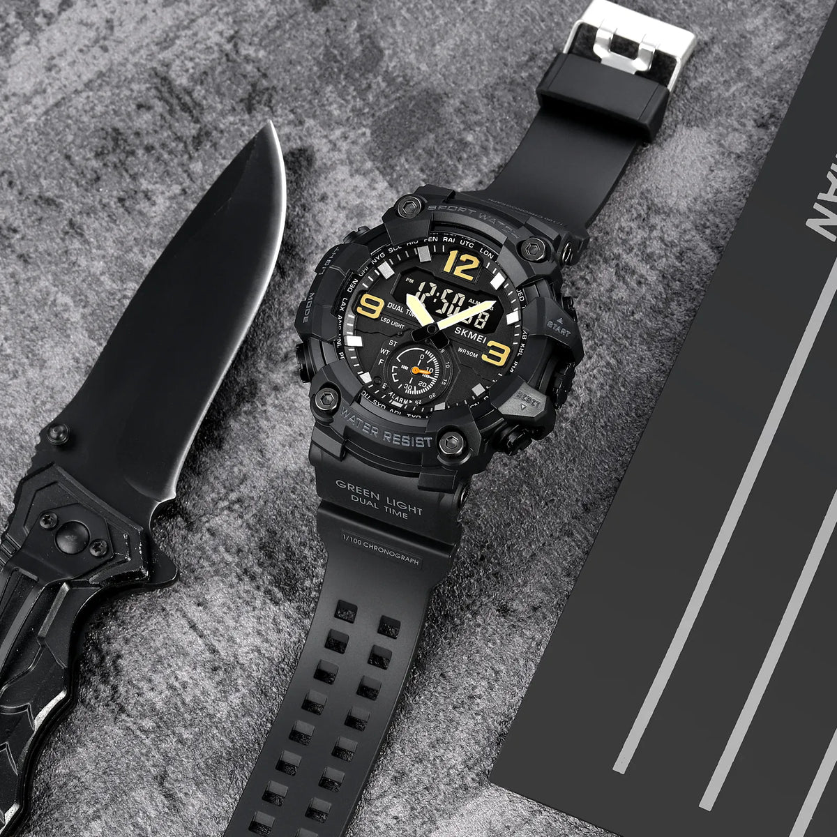 SKMEI 1965 Digital Sports Watch - Black