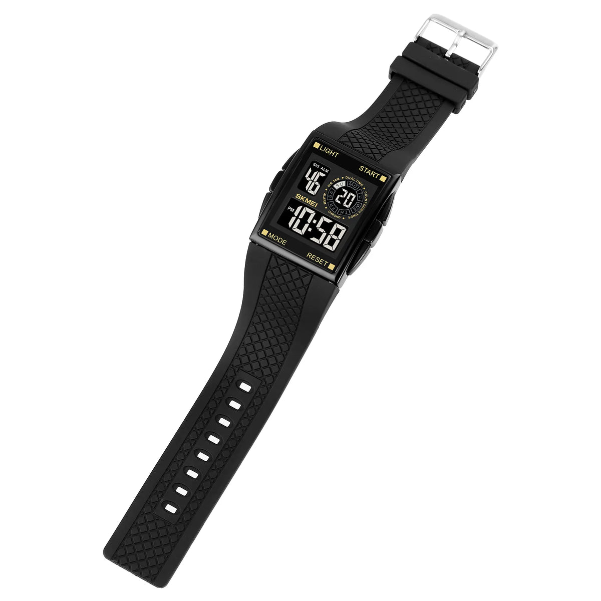 SKMEI 1967 Digital Dual Time Watch - Black/Gold