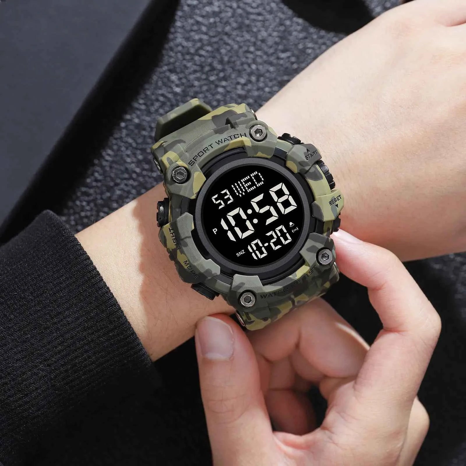 SKMEI 1968 Rugged Digital Sports Watch - GreenCamo