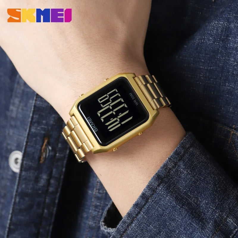 Skmei – 1879 – Digital Stainless Steel Watch – Gold image 2