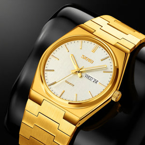 Skmei 9288 Business Class Luxury Watch - Gold/silver image 2