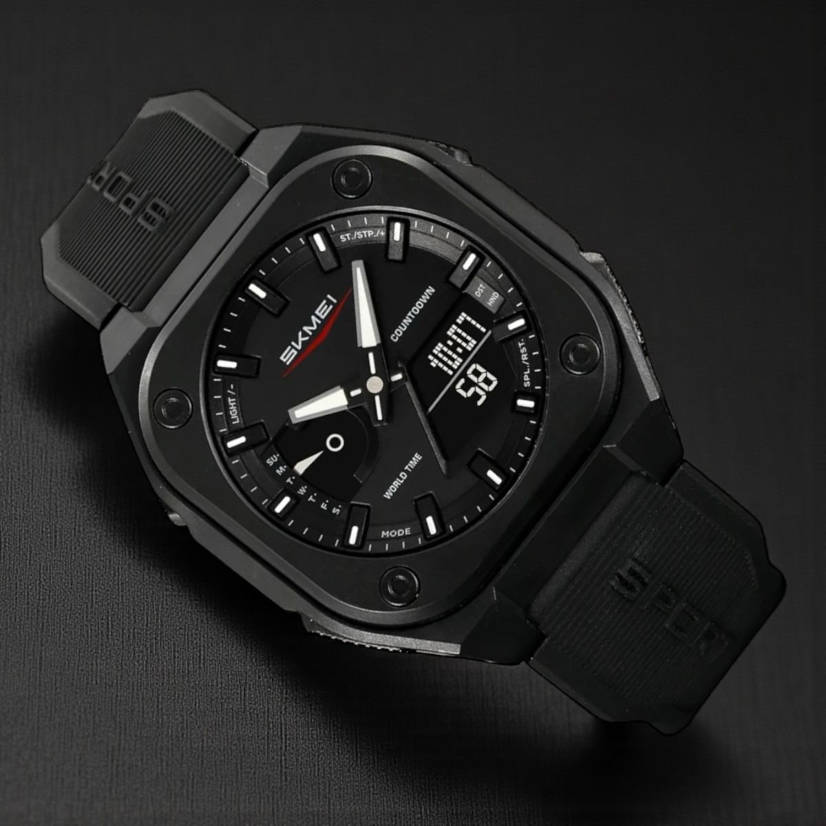 Skmei - 2328 - World Master Dual Display Watch - Black image 1