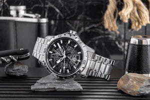 Skmei - 9337 - Digital Stainless Steel Watch - Silver/Black image 4