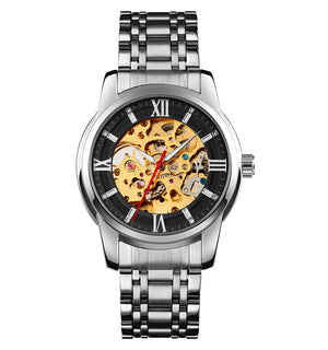 SKMEI - 9222 - Luxury Automatic Skeleton Watch - silver/black image 0