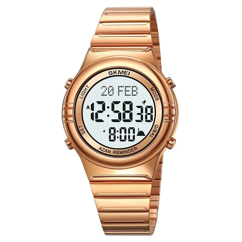 Skmei - 2200 - Qibla Azan Time Reminder Prayer Watch - rose gold image 0