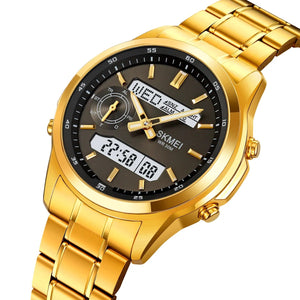 SKMEI - 2284 - World Master Dual Display Watch - Gold image 0
