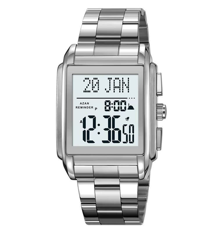 SKMEI - 2405 - Qibla Azan Time Reminder Prayer Watch - silver image 0