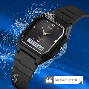 Skmei - 1604 - Digital Minimalist Waterproof Wrist Watch - black/black image 2